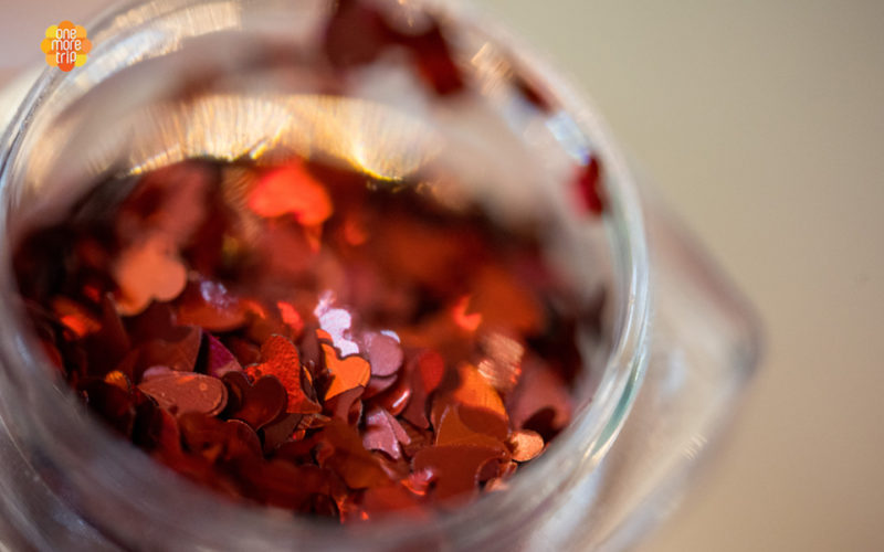 heart shaped glitters for soju glass