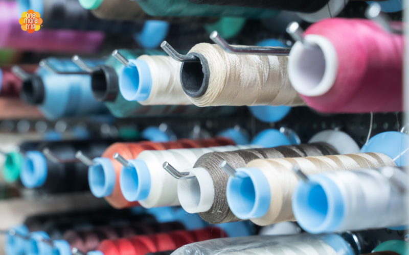 shoe making colorful threads